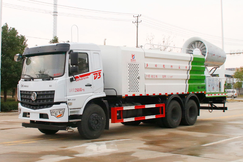 Dongfeng D3 Special Chassis Dual-Rear-Axle Dust Suppression Truck (Square Tank) 17 cubic meters (Mist Cannon 60–100 meters)