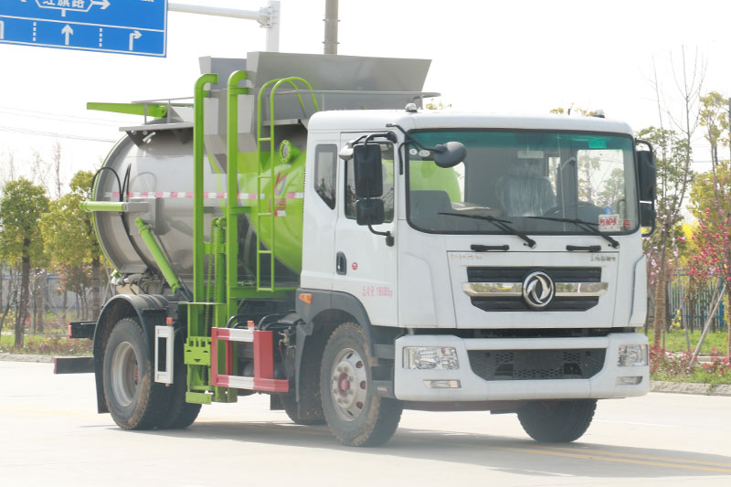 Dongfeng D9 Food Waste Collection Truck, 9 cubic meters, Round Tank