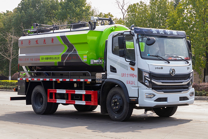 Dongfeng Huasheng T3 Vacuum Truck (Side-mounted Tank) with a 3.5-cubic-meter clean water tank and a 9.3-cubic-meter wastewater tank