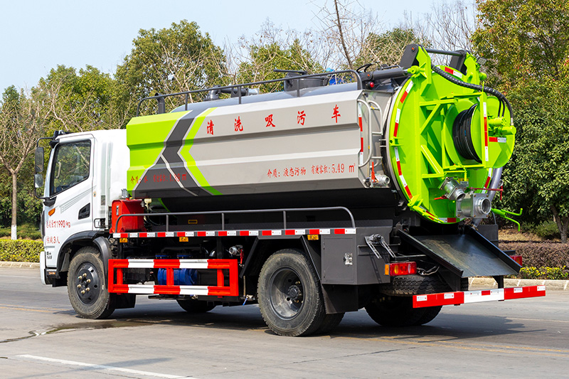 Dongfeng Huasheng T3 Vacuum Truck (Side-mounted Tank) with a 3.5-cubic-meter clean water tank and a 9.3-cubic-meter wastewater tank