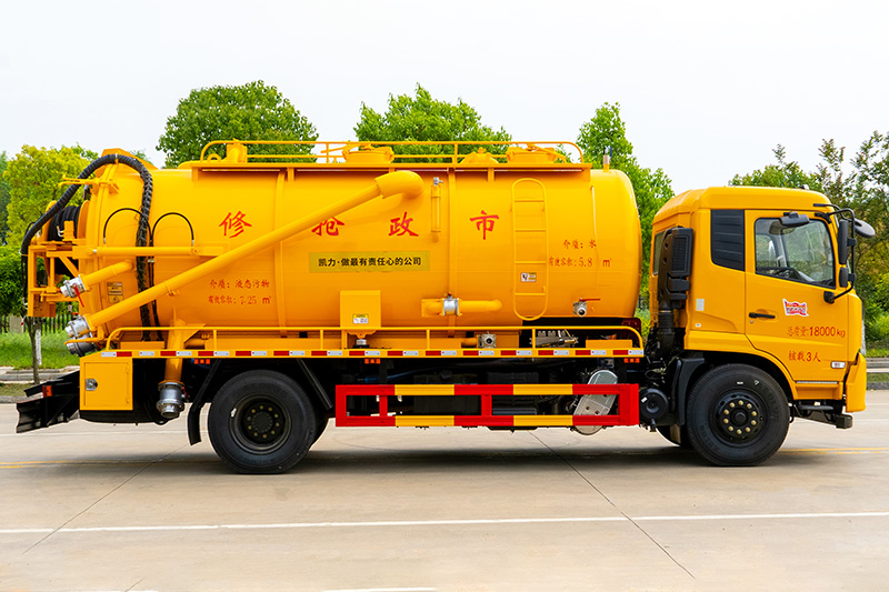 Dongfeng Tianjin Cleaning and Sewage Suction Truck (without auxiliary engine) (integrated tank) 15 cubic meters