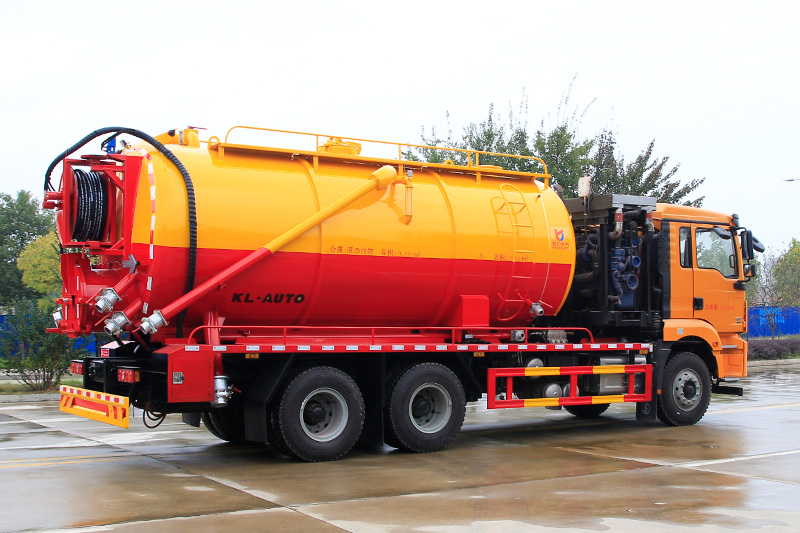Shaanxi Automobile Delong Rear Twin-Axle Wastewater Suction Truck (Integrated Tank) 21 cubic meters