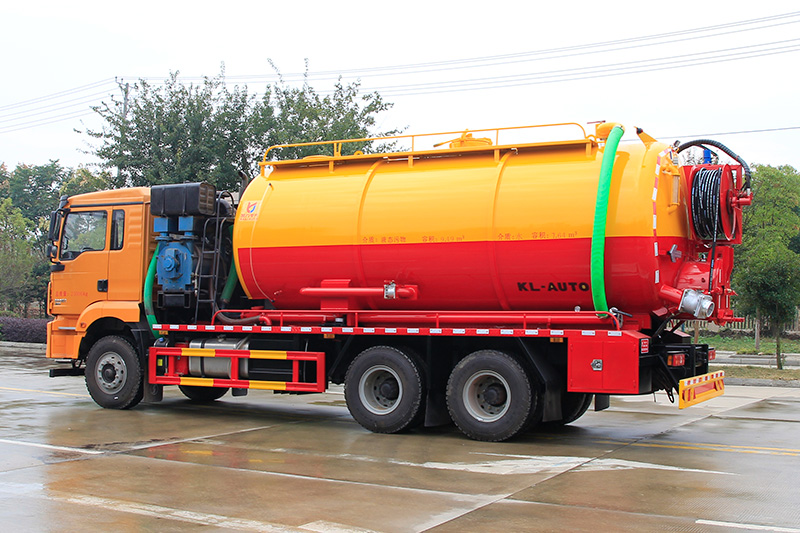 Shaanxi Automobile Delong Rear Twin-Axle Wastewater Suction Truck (Integrated Tank) 21 cubic meters