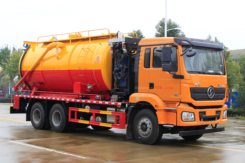 Shaanxi Automobile Delong Rear Twin-Axle Wastewater Suction Truck (Integrated Tank) 21 cubic meters